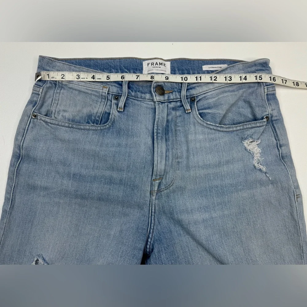Frame Denim Le Stevie Crop Casbah Distressed Ankle Jeans Size 28 - Picture 5 of 9